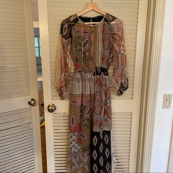 Zara Maxi Dress Paisley Pattern - NWT - Picture 1 of 4